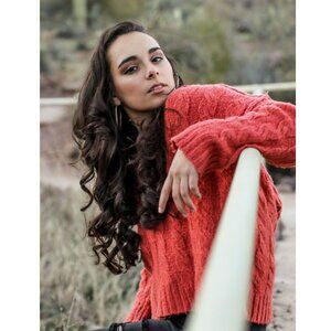 NEW American Eagle XS S Sweater pumpkin Spice Hoodie v-neck Pullover shirt Top